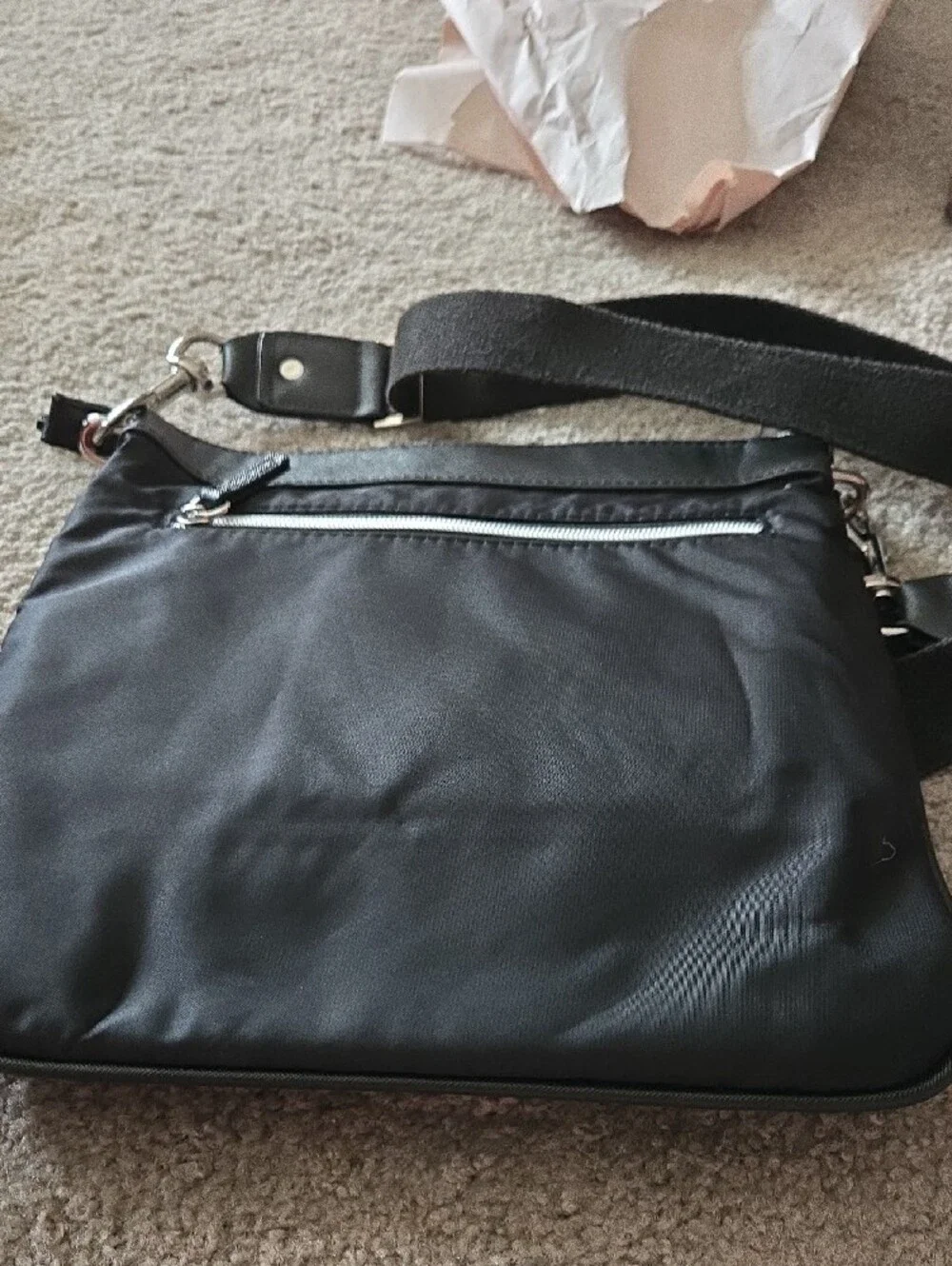 Black Womens Chicos Crossbody Bag with Multiple Zippers